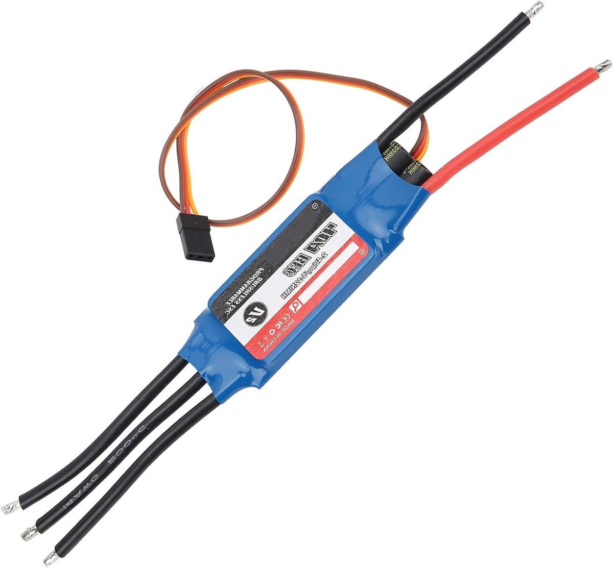 Borstelloze ESC - Snelheidsregelaar - RC Vliegtuig - Temperatuur Beveiliging - 40A - Blauw
