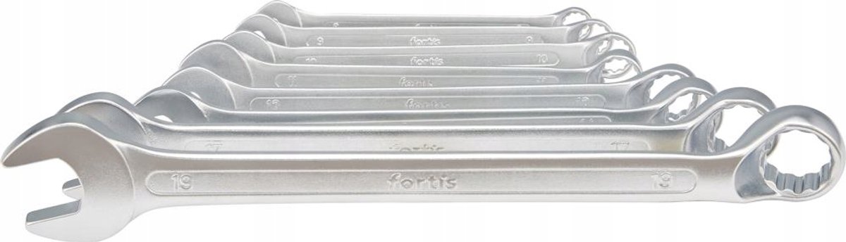Fortis Ringsleutelset 8-delig 8-19mm - Chroom-Vanadium Staal