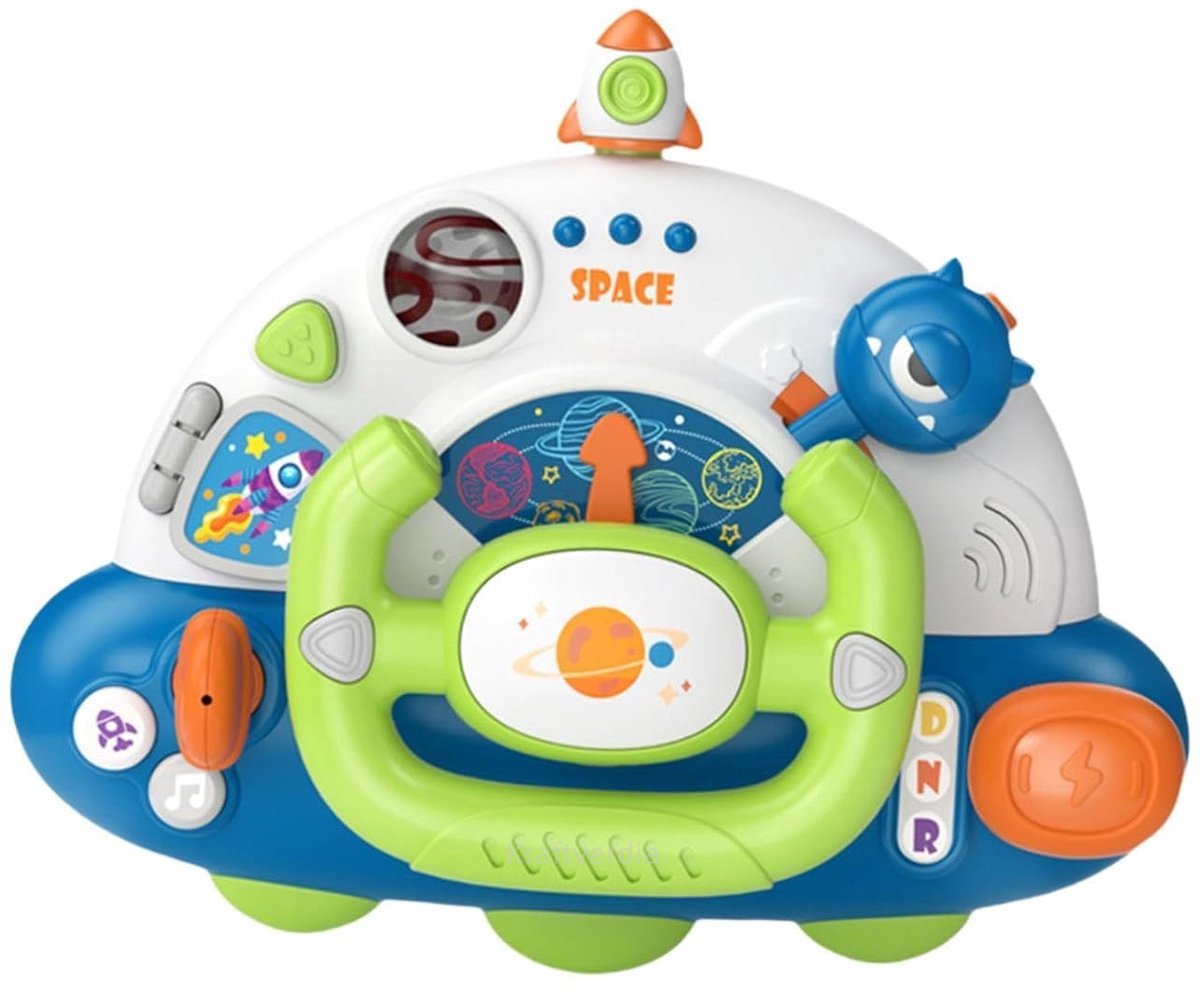 casalora - Montessori speelgoed - Baby Activiteiten Kubus - Educatief Babyspeelgoed - Sensorisch speelgoed - Multifunctioneel stuurwiel - Cadeau - Motoriek speelgoed - Met geluidseffecten en lichteffecten - Voor Jongens en Meisjes Vanaf 12 maanden
