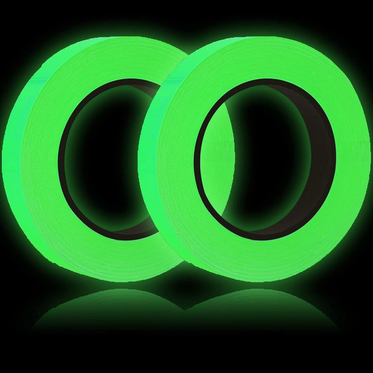 2 Stuks Fluorescerende Luminous Tape - Waterdichte Plakband voor Nachtwaarschuwingsborden, Decoraties en Markeringen, 1cm × 10m