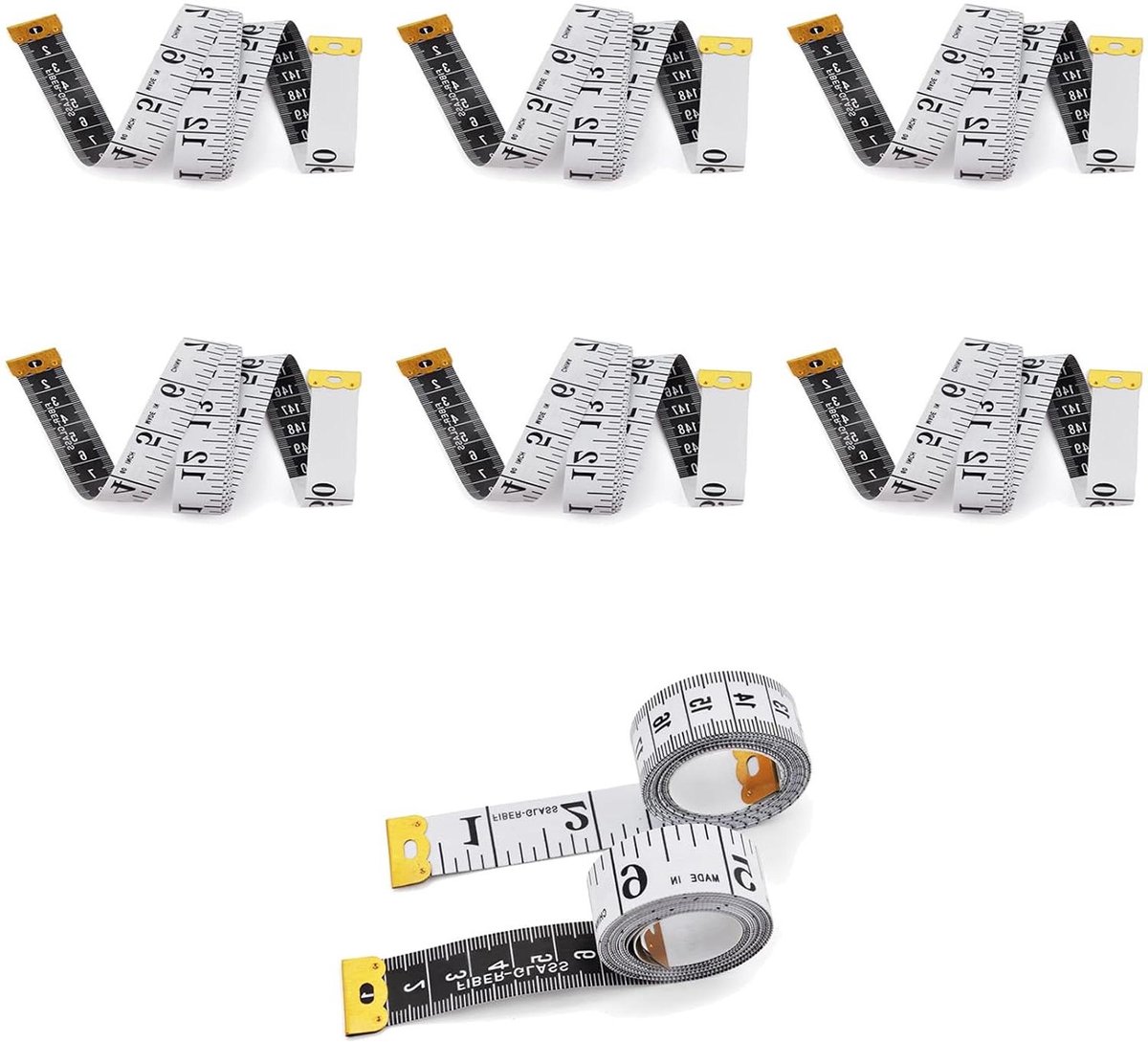 Meetlint Lichaam - Flexibele Bandmaat - Naaien en Meten - Dubbelzijdig Schaal - 200 cm - Wit