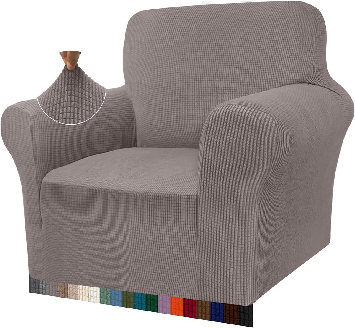Moderne Hoofdkussenhoes voor Bank met Hoge Rekbaarheid - Jacquard Elastische Bescherming voor Woonkamer en Huisdieren (1-Zits, Taupe)