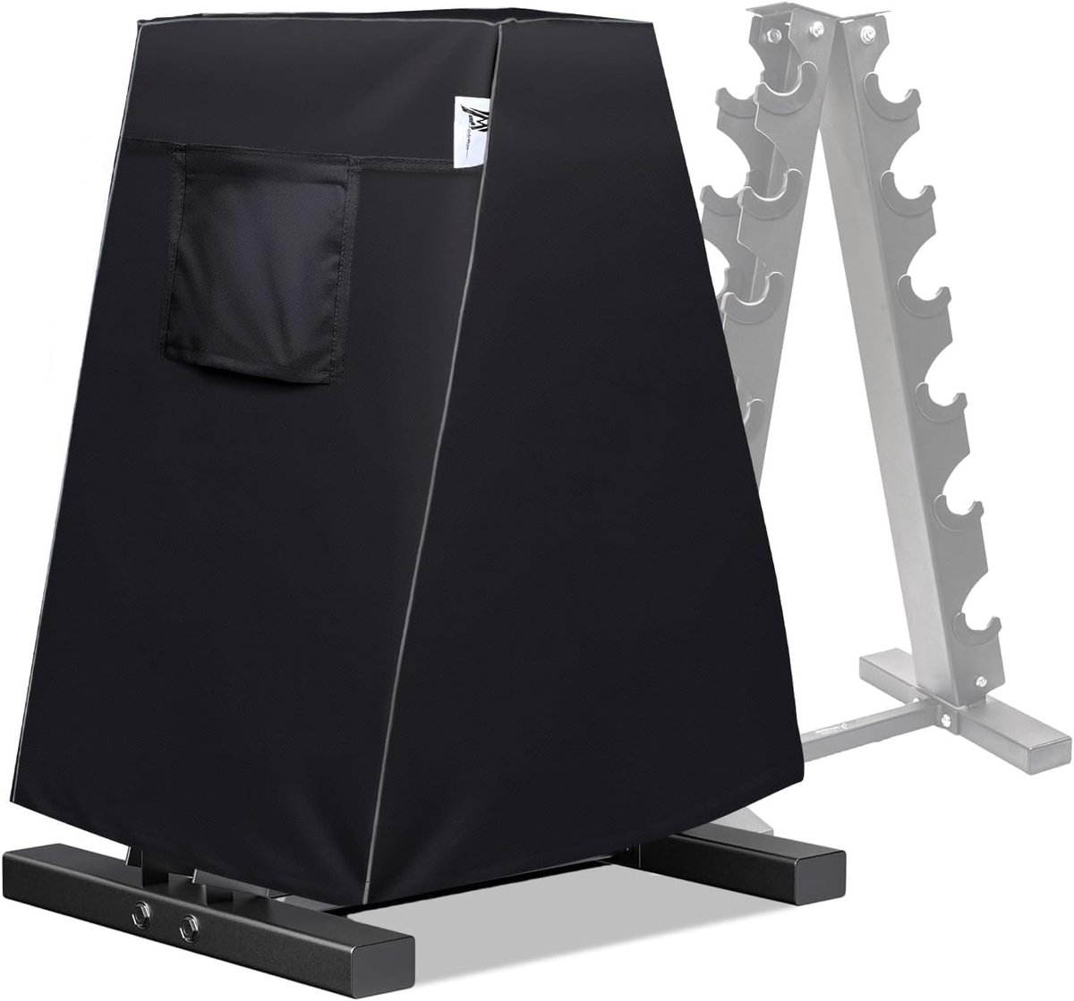 Halterstandaard afdekking voor Home Gym met 6-traps A-vormig opbergvak, zwart stalen frame voor het organiseren van gewichten en trainingsapparaten, duurzaam en ruimtebesparend