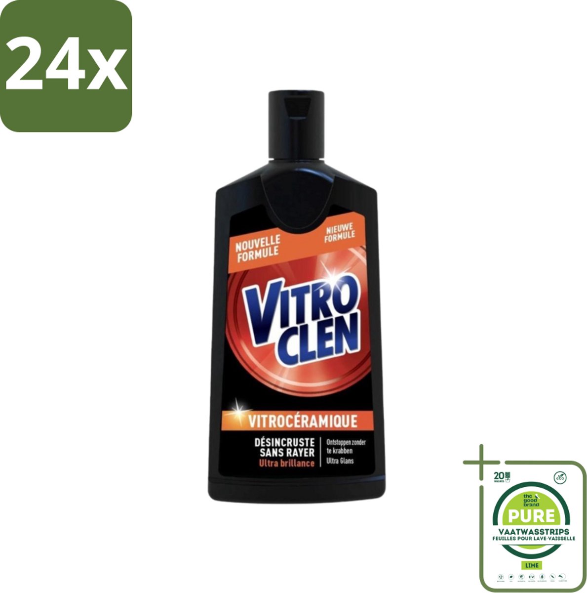 Vitroclen - Kookplaatreiniger - Keramisch & Inductie - Ultra Glans - 310 ml - Voordeelverpakking - 24 stuks - Kookplaat reiniger - Keramische kookplaat