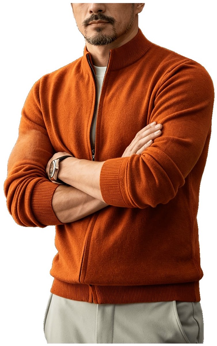 Currero Vest Heren Met Rits Sweater Cardigan Gebreid Sweaters Hoodie Warme Trui Lange Mouw Mandarijn Mandarin