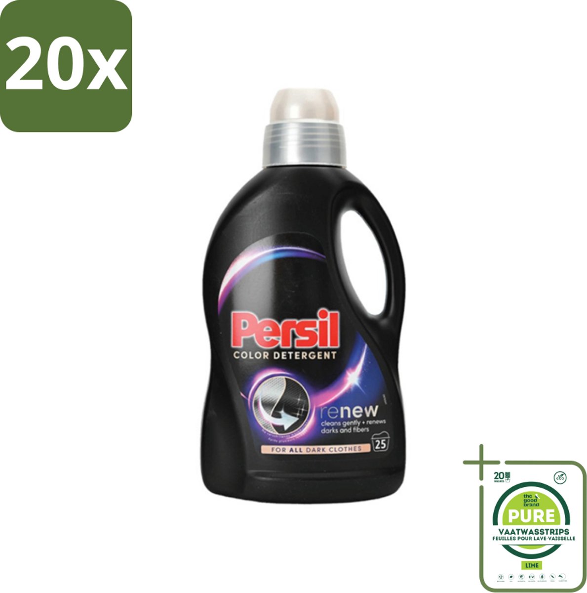20 x Persil Color Detergent - Vloeibaar Wasmiddel - Donkere Was - 25 Wasbeurten - Grootverpakking - Wasmiddel Voor Donkere Kleding - Kleurwasmiddel - Vlekkenverwijderaar - Wasmiddel Voor Gekleurde Was - Wasmiddel Voor Donkere Stoffen