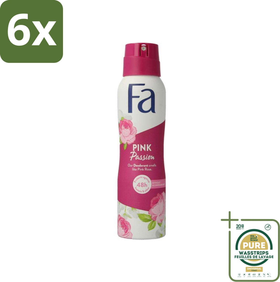 FA - Pink Passion - Deodorant Spray - Roze Roos - 150 ml - Voordeelverpakking - 6 stuks - Fa - Langdurige Frisheid