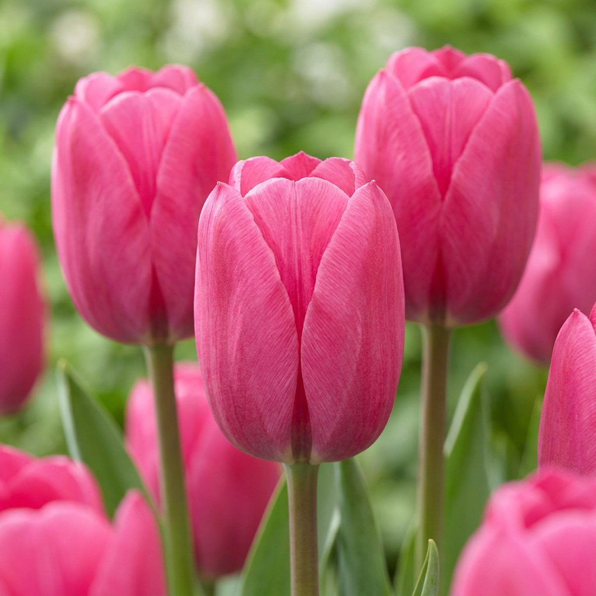 Green boutiQ - 60x Tulipa Triumph Pink - Triomftulp - Roze - Voorjaarsbloeier - Bolmaat 11/12