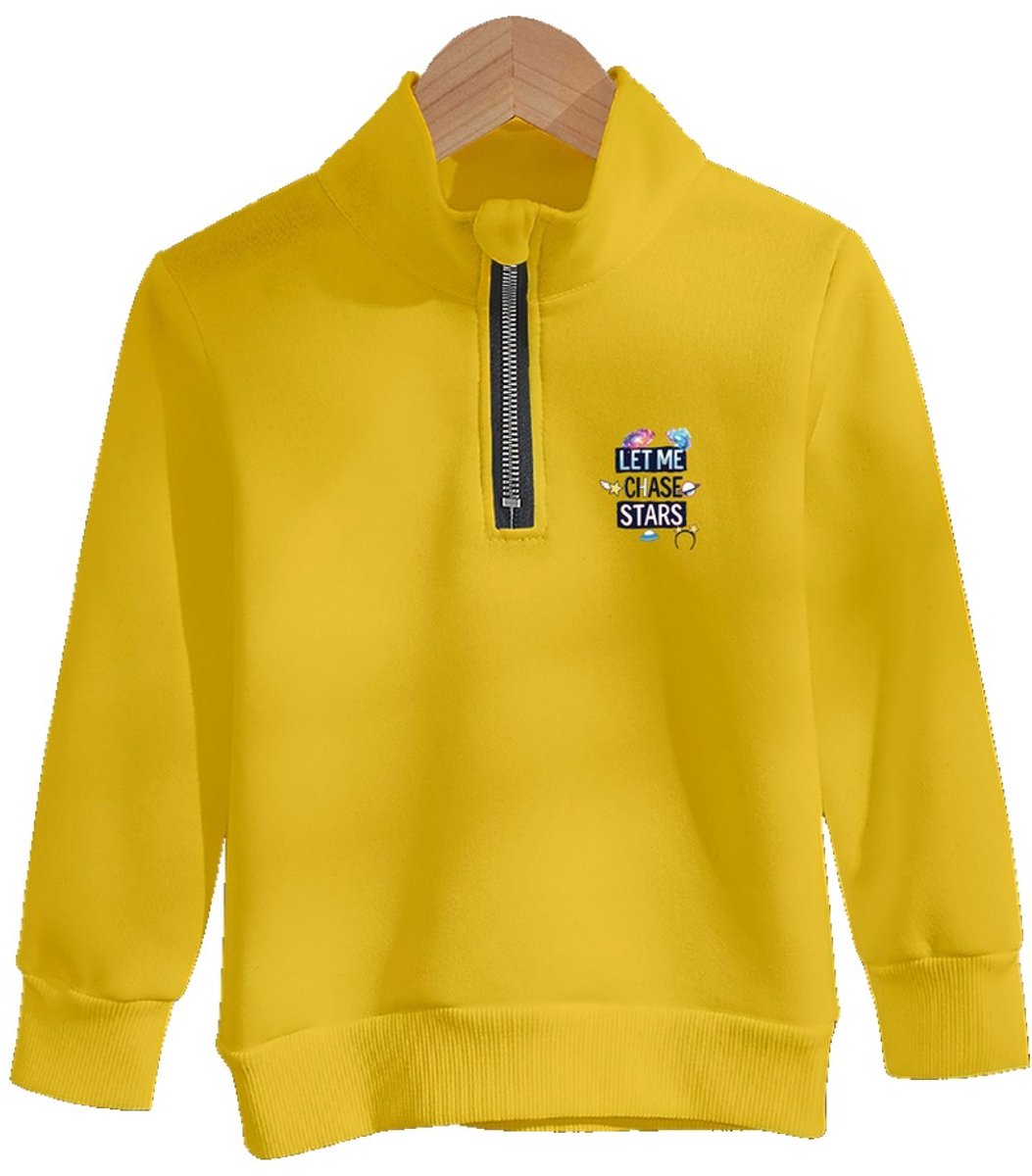 Currero Quarter Zip Jongens Sweater Met Rits Jumper Quarterzip Hoodie Jongen Warme Trui Vest Lang Coltrui 10 Jaar Geel