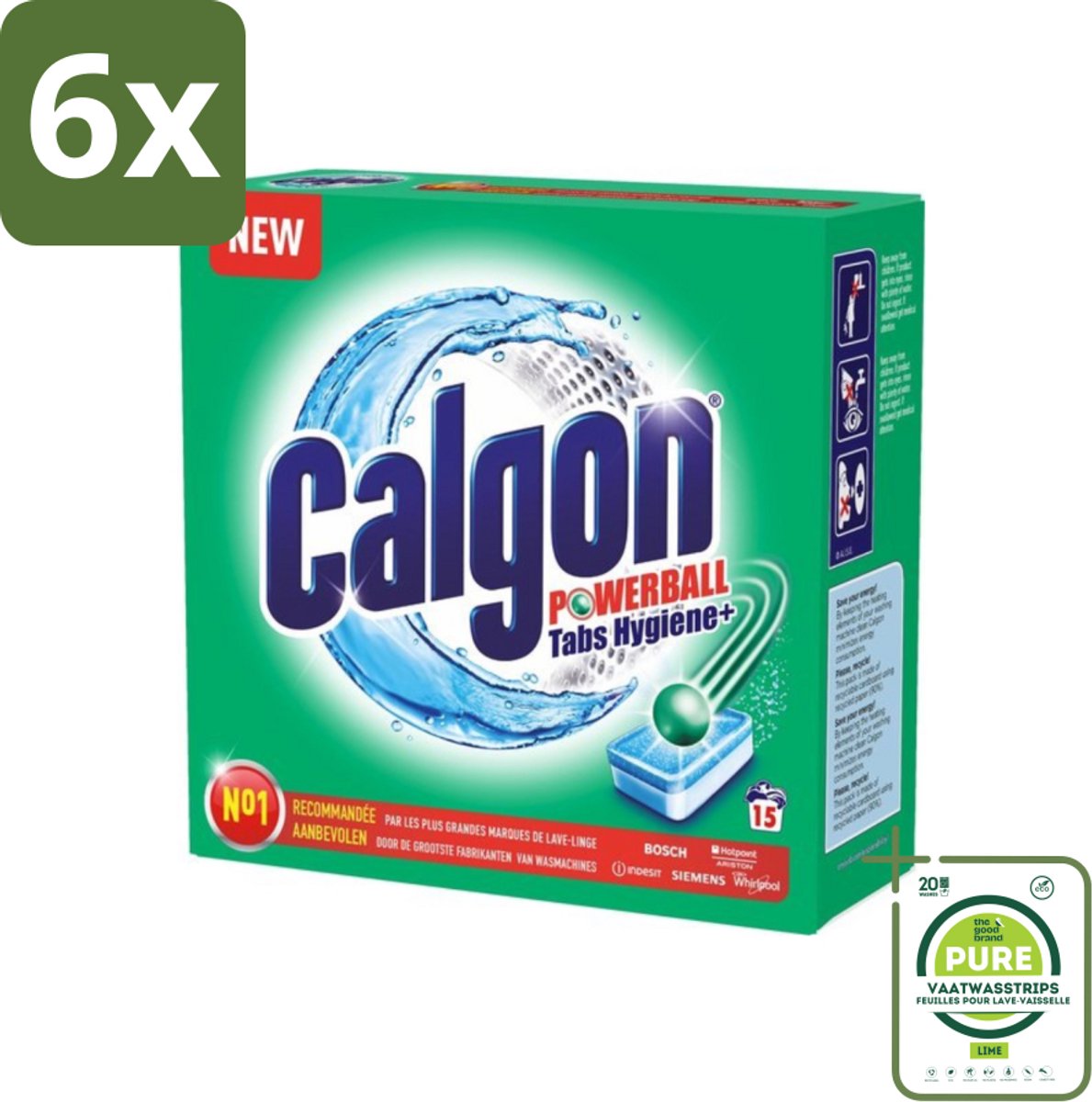 Calgon - Wasmachinereiniger - Tegen Kalk - 15 Tabletten - Voordeelverpakking - 6 stuks - Wasmachine reiniger - Kalk verwijderaar