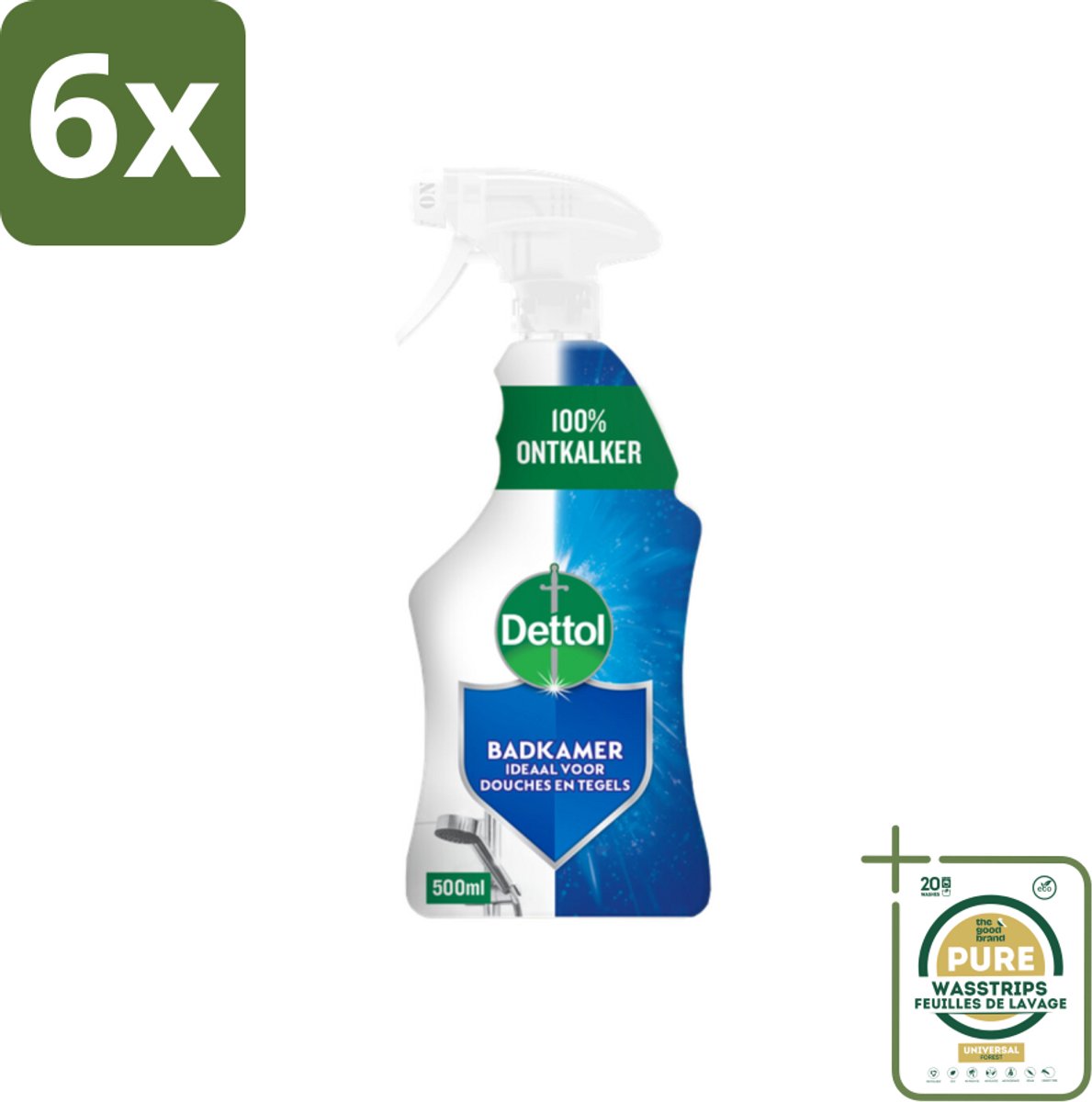 Dettol Badkamerreiniger 500 ml - Voordeelverpakking - 6 stuks - Badkamerschoonmaak - Schoonmaakspray