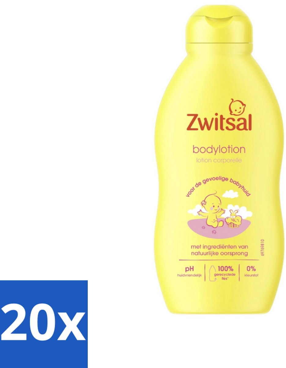 20 x Zwitsal - Babyverzorging - Bodylotion - Voor de Gevoelige Babyhuid - 200 ml - Babyhuid Verzorging - Baby Bodylotion - Zwitsal Bodylotion - Gevoelige Huid - Hydraterende Bodylotion