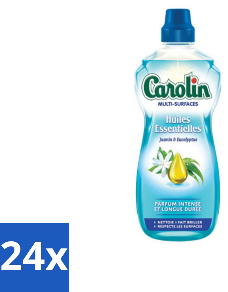 24 x Carolin - Allesreiniger - Essentiële Oliën van Jasmijn en Eucalyptus - 1 L - Allesreiniger - Schoonmaakmiddel - Jasmijn - Eucalyptus - Geur