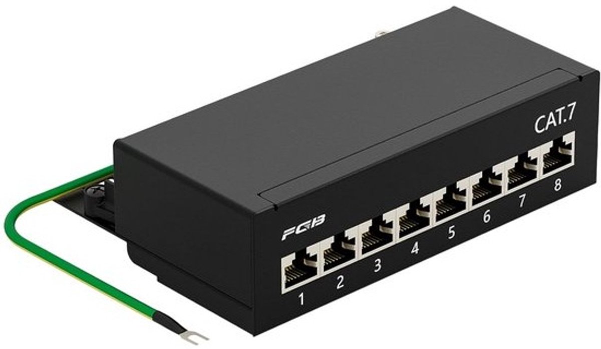 CAT 7 Patchpaneel 8 Poorten - Afgeschermd LSA Verdelerveld voor Gigabit Netwerk