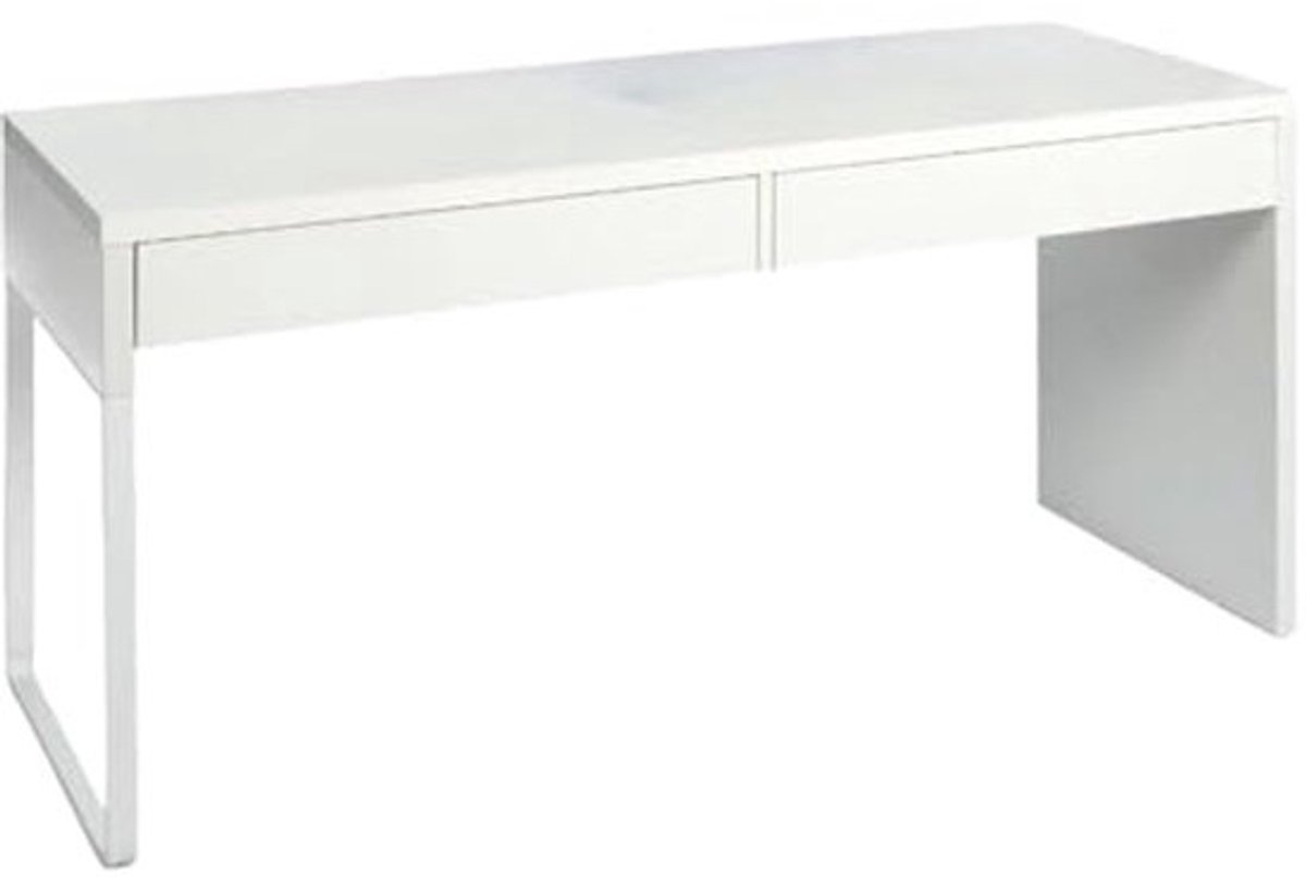 Omkeerbaar bureau met 2 laden - Modern en multifunctioneel in wit glanzend 138 x 75 x 50 cm