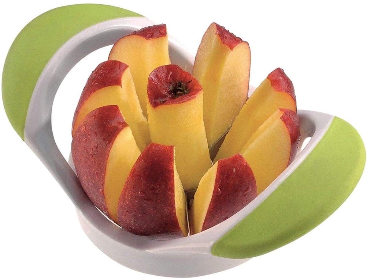 Klarven® Appelsnijder Partjes Wit/Groen/Zilver - Veilig snijden, Klokhuis verwijderen, Uniform