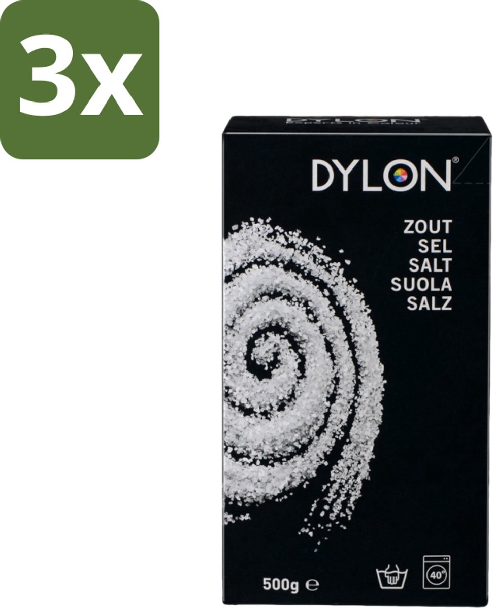 3 x Dylon - Zout - Voor Handwas Textielverf - Optimale Kleurresultaten - 500g - Textielverf - Handwas - Zout - Kleurverf - Kleurresultaat