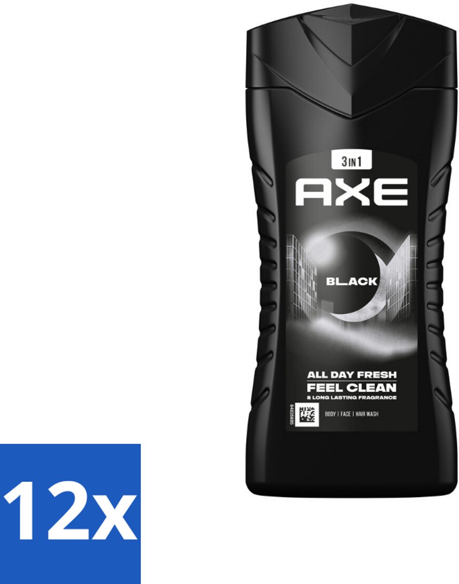 Axe 3-in-1 Douchegel Black 250 ml - Voordeelverpakking - 12 stuks