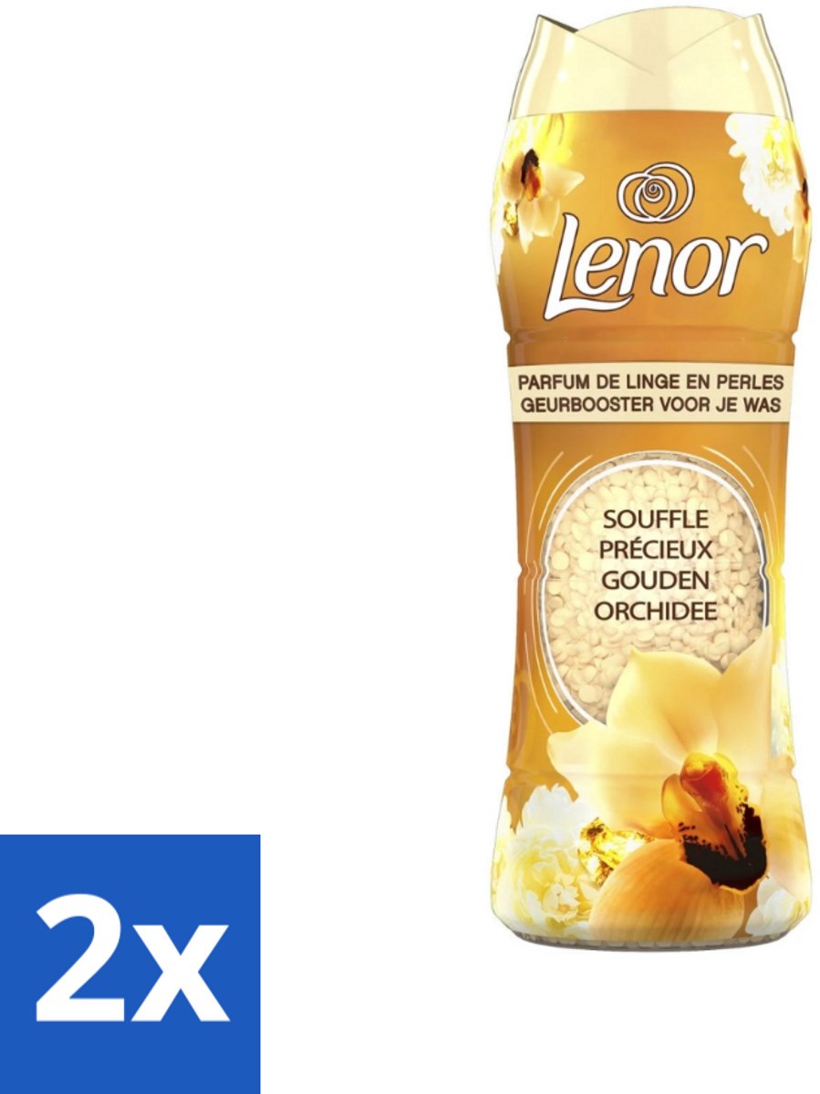 2 x Lenor - Geurbooster - Gouden Orchidee - 22 Wasbeurten - Lenor Geur - Wasgeur - Geurbooster - Wasverzachter - Gouden Orchidee