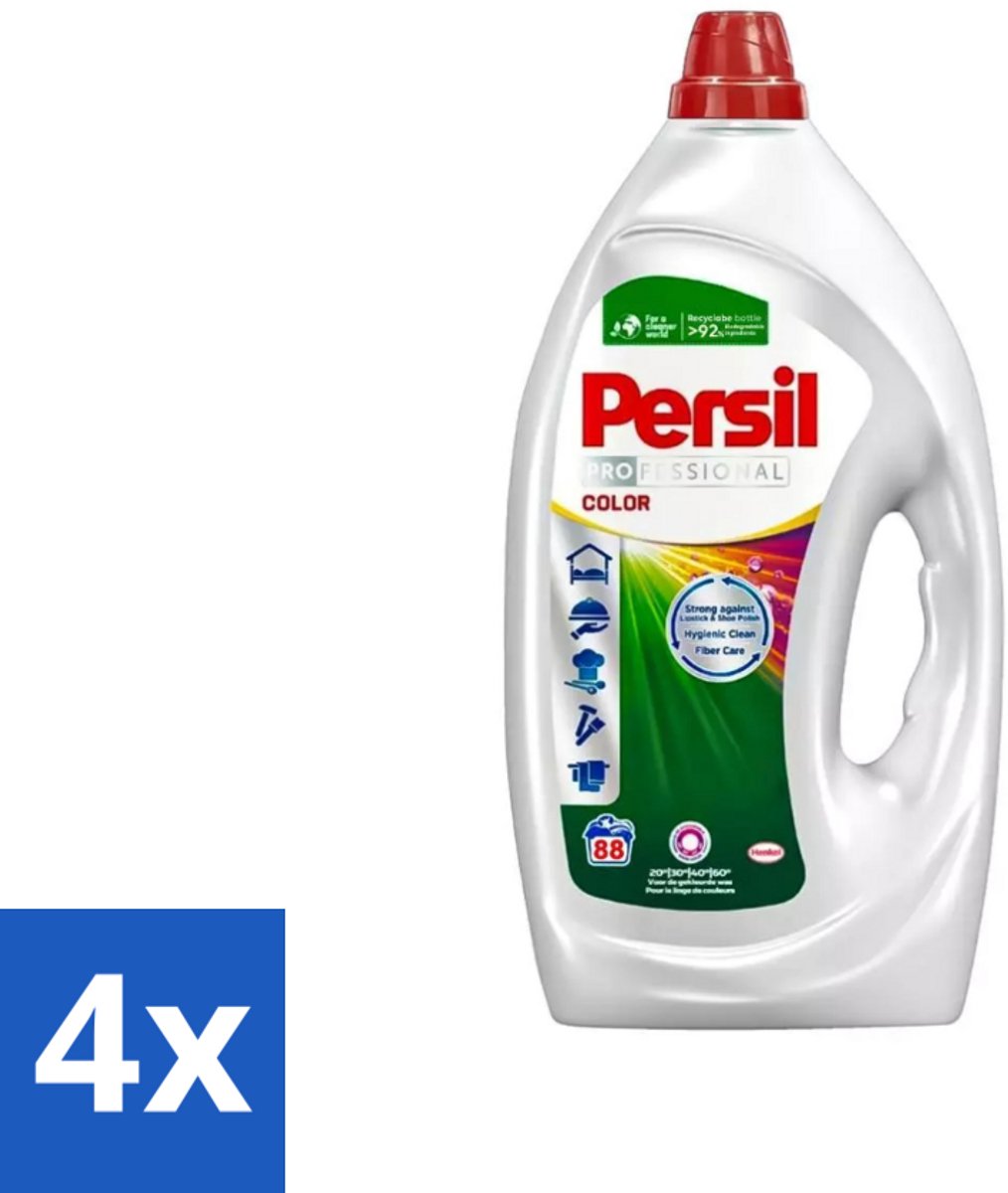 Persil Professional Color - Vloeibaar Wasmiddel - Gekleurde Was - 88 Wasbeurten - Voordeelverpakking - 4 stuks