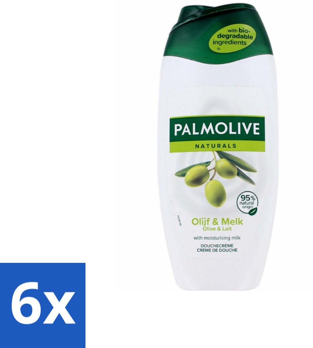 6 x Palmolive - Naturals - Douchecréme - Olijf & Melk - Natuurlijke ingrediënten - 250 ml - Douchecrème - Olijf - Melk - Natuurlijke Ingrediënten - Hydratatie