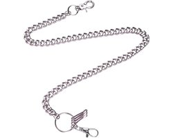 Hip Hop Punk Broekketting voor Mannen, Zilveren RVS Sleutelhanger, Jeans Ketting en DIY Pocket Chain voor Mode en Accessoires