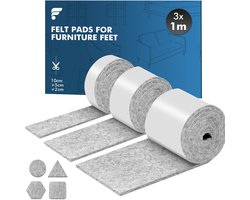 shinfly Viltglijders, zelfklevend, 4 mm dik, vilt, zelfklevende meubelglijders, viltdoppen voor stoelen en meubels - ShopVlot