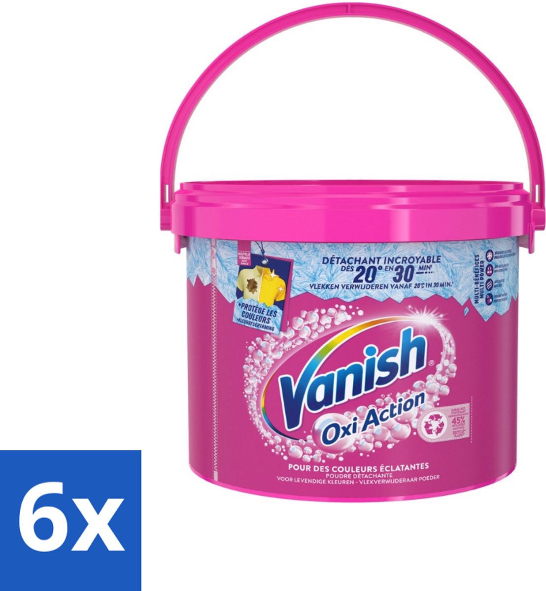 6 x Vanish Oxi Action - Vlekkenverwijderaar Poeder - Levendige Kleuren - Gekleurde Was - 2.7 Kg - Vlekkenverwijderaar - Wasverzachter - Kleurbescherming - Wasmiddel - Waspoeder