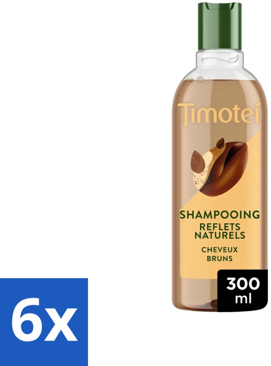 6 x Timotei - Shampoo - Intens Bruin - 300 ml - Bruin Haar Shampoo - Henna Shampoo - Natuurlijke Shampoo - Siliconen Shampoo - Duurzame Shampoo