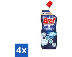 4 x Bref WC - Color Activ+ - Toiletreiniger - Gel - Anti-Kalk - Oceaan - 700 ml - Toilet Schoonmaak - Wc Reiniger - Kalkverwijderaar - Toiletgel - Frisse Geur
