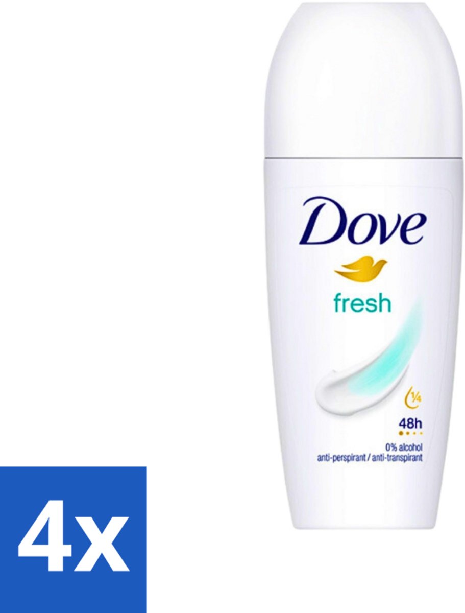 4 x Dove Fresh - Deodorant Roll-on - Anti-Transpirant - 50 ml - Deodorant - Antitranspirant - Dove - Frisse Geur - 48 Uur Bescherming