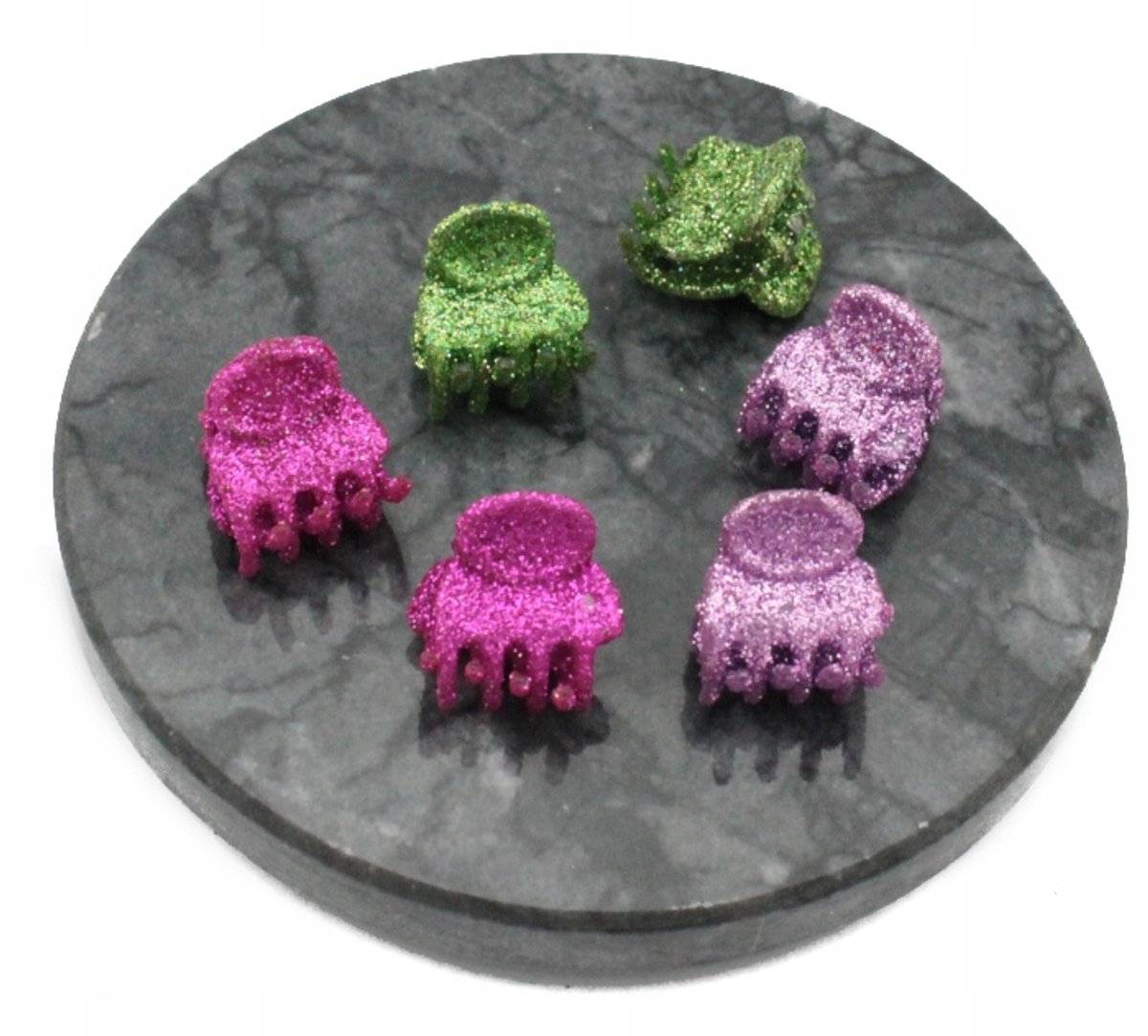 Glitter Klemmen voor Haar - 6 Stuks - Mix Kleuren - 1,5 cm