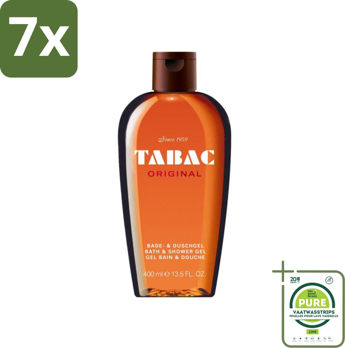 7 x Tabac Original - Douchegel - Milde reiniging - 400 ml - Grootverpakking - Douchegel - Bad En Douchegel - Milde Reiniging - Huid Verzorging - Hydratatie