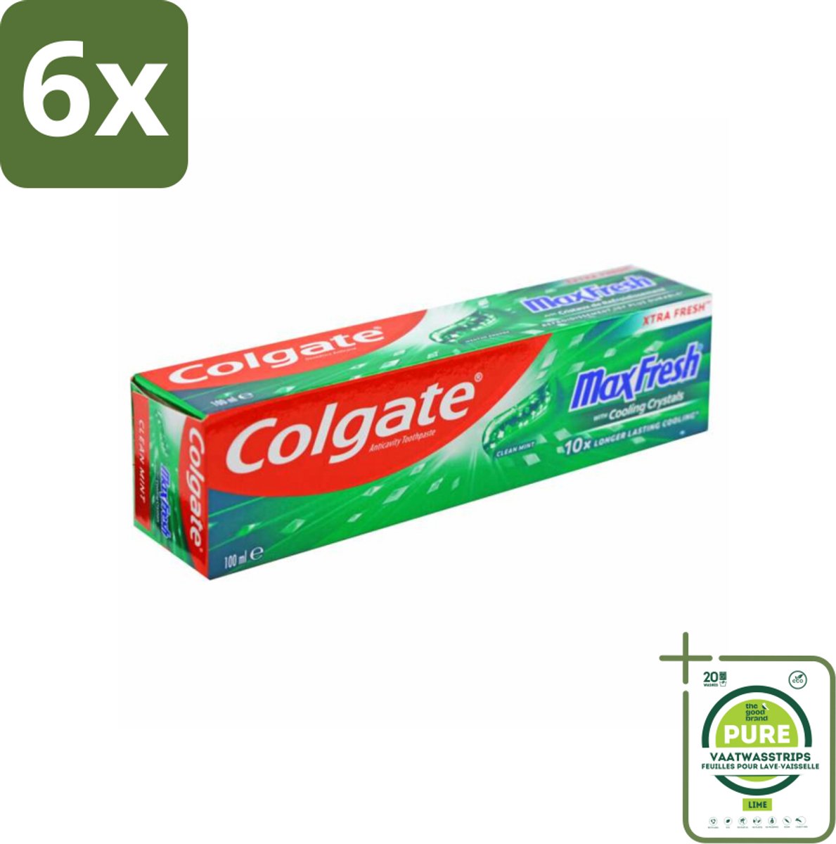 Colgate Tandpasta Maxfresh Cleanmint 100 ml - Voordeelverpakking - 6 stuks - Tandpasta - Tanden reinigen