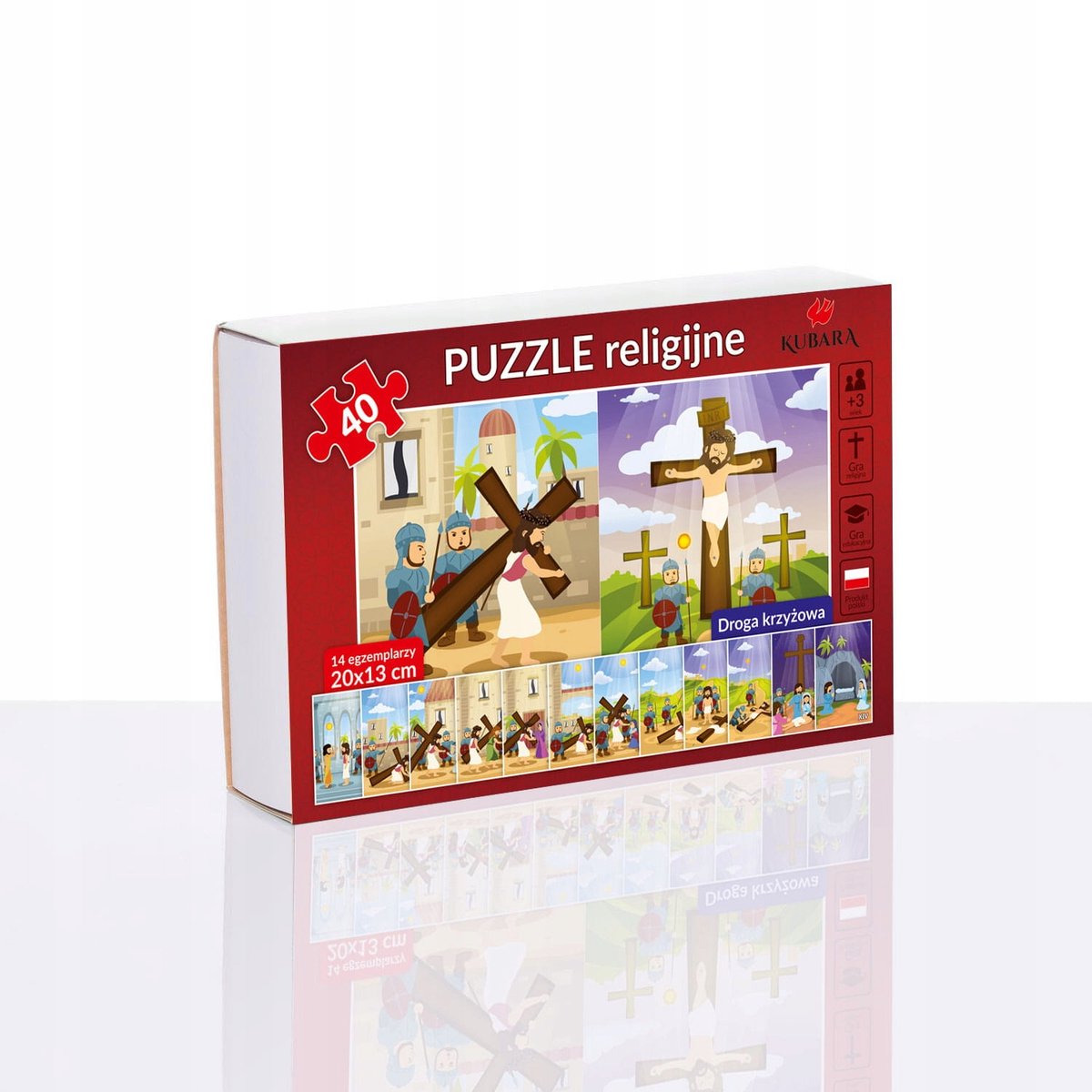 Religieuze Puzzel "Kruisweg" - 40 Stukjes, 14 Afbeeldingen
