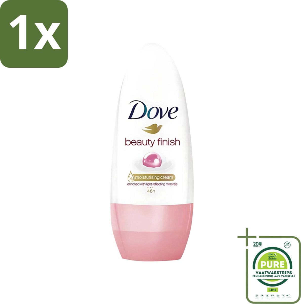 1 x Dove - Deodorant - Roll-On Beauty Finish - Soepele geur en verzorging - 50 ml - Dove Beauty Finish - Deodorant Roll-on - Beauty Mineraal - Huid Verzorging - Zweet En Geur Bescherming