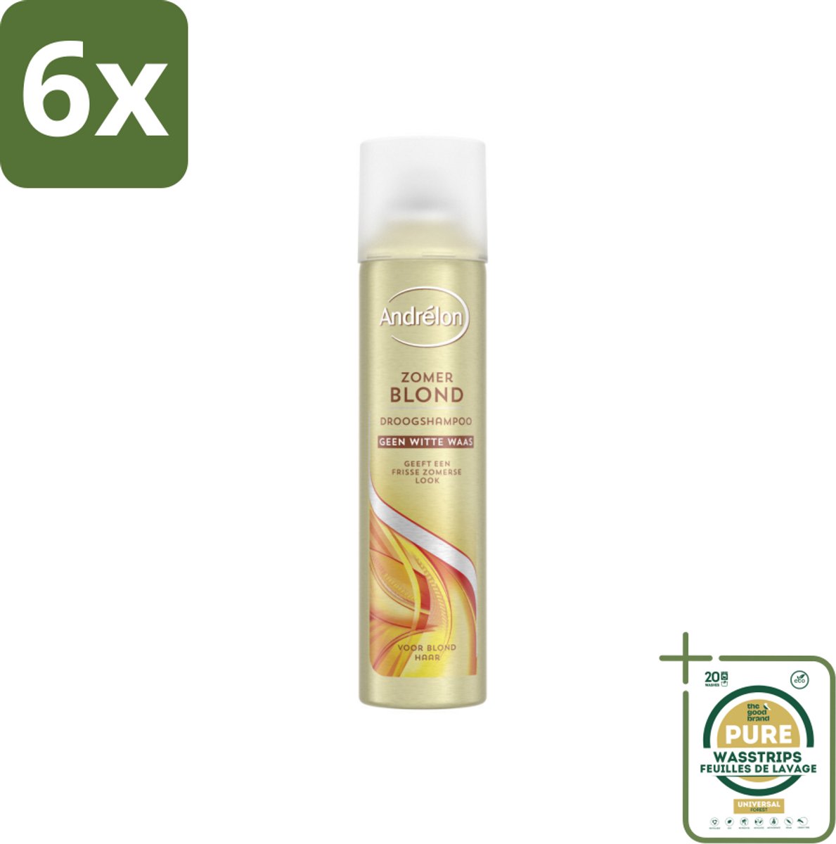 Andrélon Droogshampoo Zomer Blond 245 ml - Voordeelverpakking - 6 stuks - Blond haar - Vet absorberen