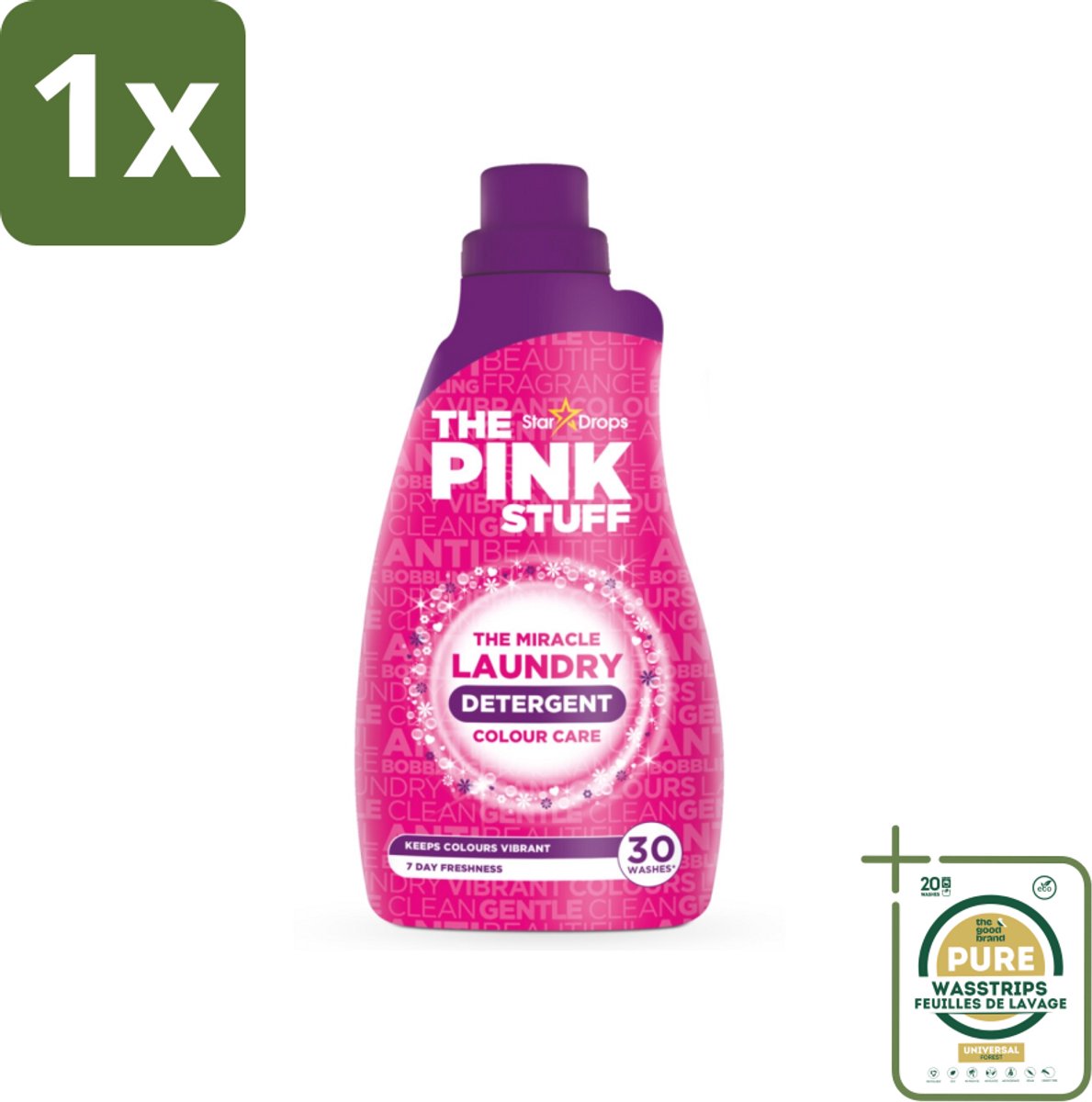 1 x The Pink Stuff - Wasgel - Gekleurde was - Wasmiddel - 30 Wasbeurten - 960ml- Wasgel - Gekleurde Was - Vlekken Verwijderen - Kleur Behouden - Fris Ruiken