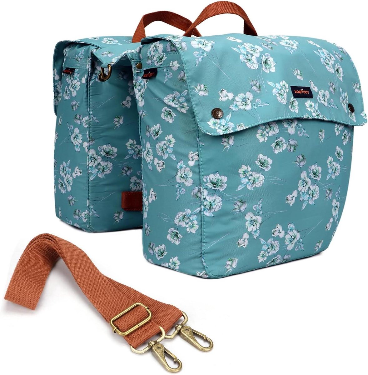Dubbele Fietstas - Bagagedrager Tas - Boodschappen Vervoeren - Waterproof Canvas - 33x12.5x30cm - Groen