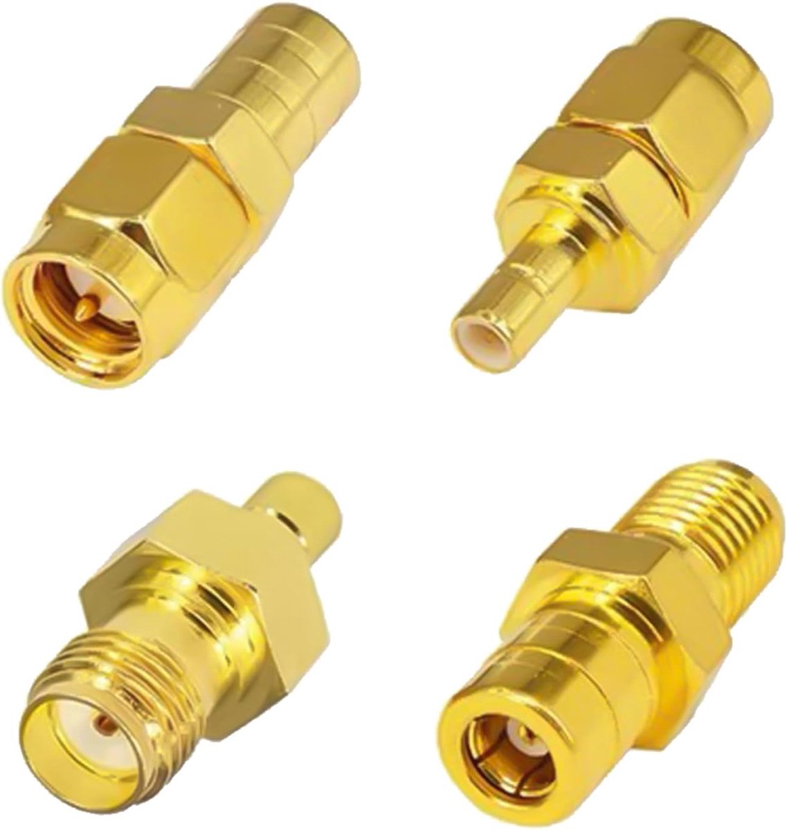 4 stuks SMA naar SMB adapter, RF antenne-connector converter voor DAB-radio, SMA vrouwelijk naar SMB mannelijk - ShopVlot
