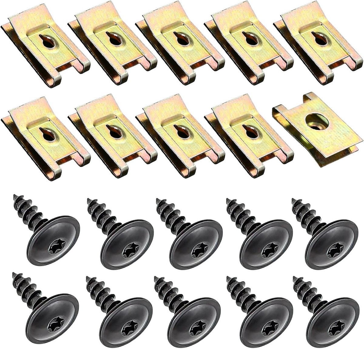 Schroef moer clip kit voor ondervloer bescherming, U-type schroeven en auto ondercarrosserieschroeven voor wielboog cover en bevestigingselementen