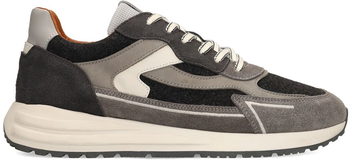 Manfield - Heren - Grijze suède sneakers - Maat 42