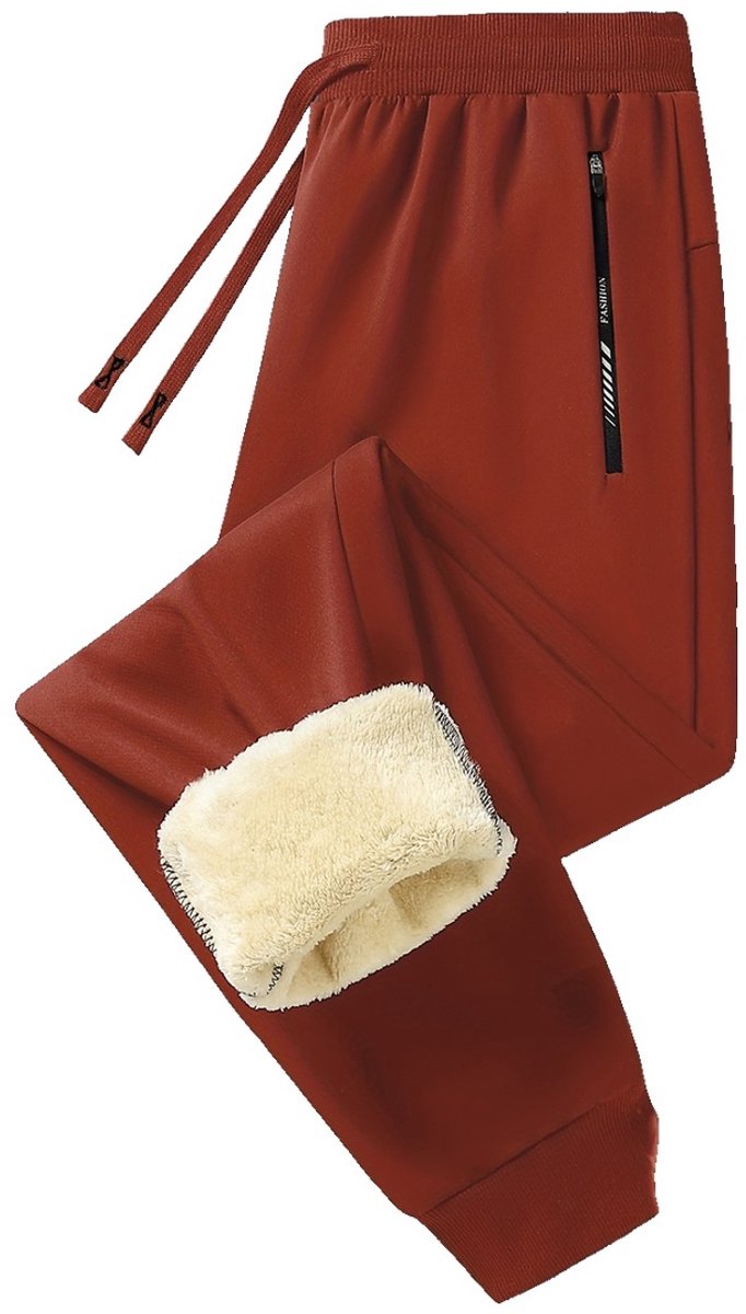 Currero Warme Broek Dames Thermo Fleece Winterbroek Joggingbroek Sweatpants Rood