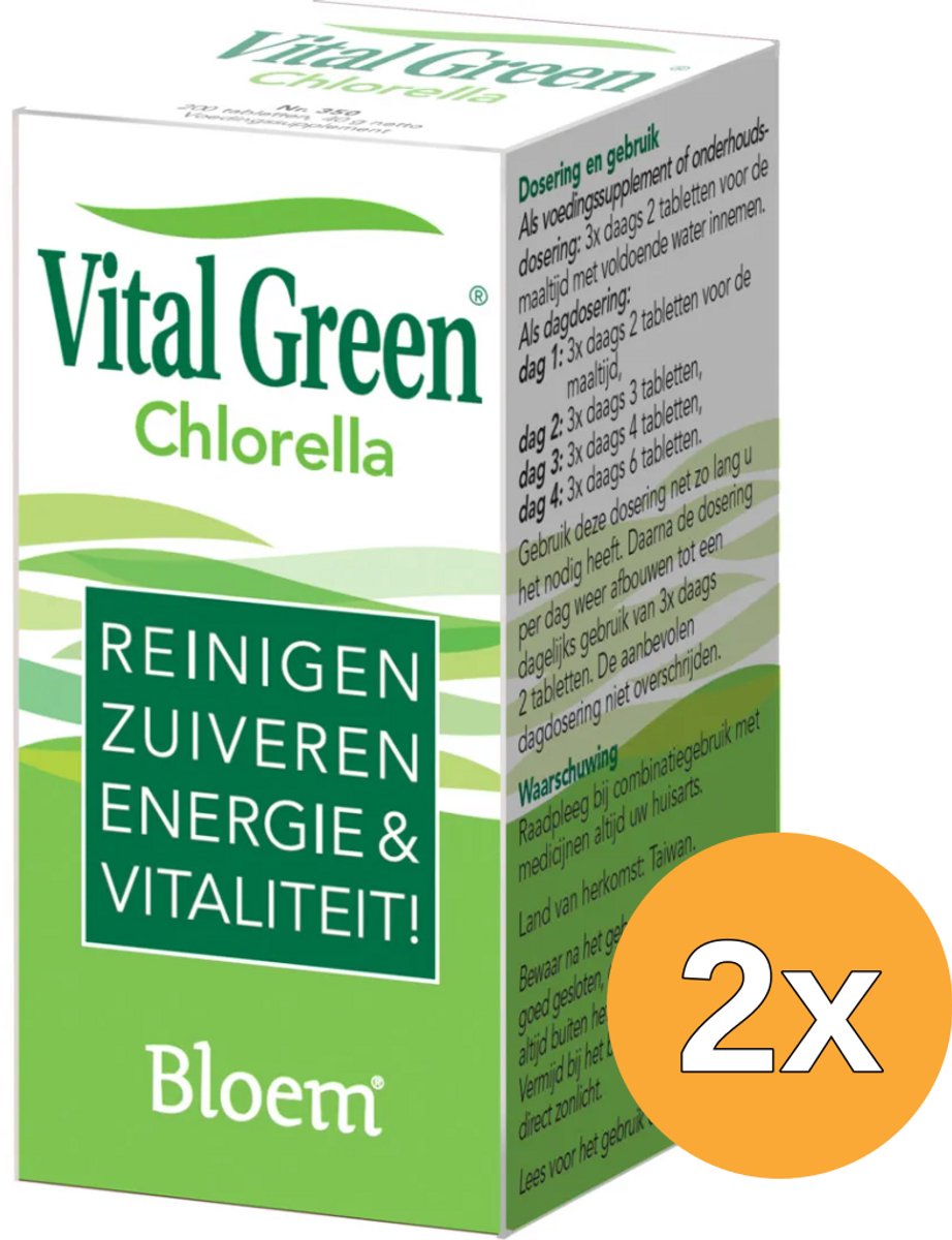 2x Bloem Chlorella Vitalgreen (200 tabletten)