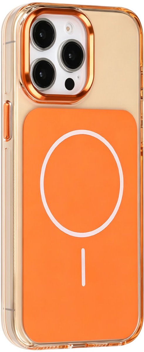 TUNIQ telefoonhoesje voor Apple iPhone 15 Pro Max - MagSafe glossy PC - Oranje