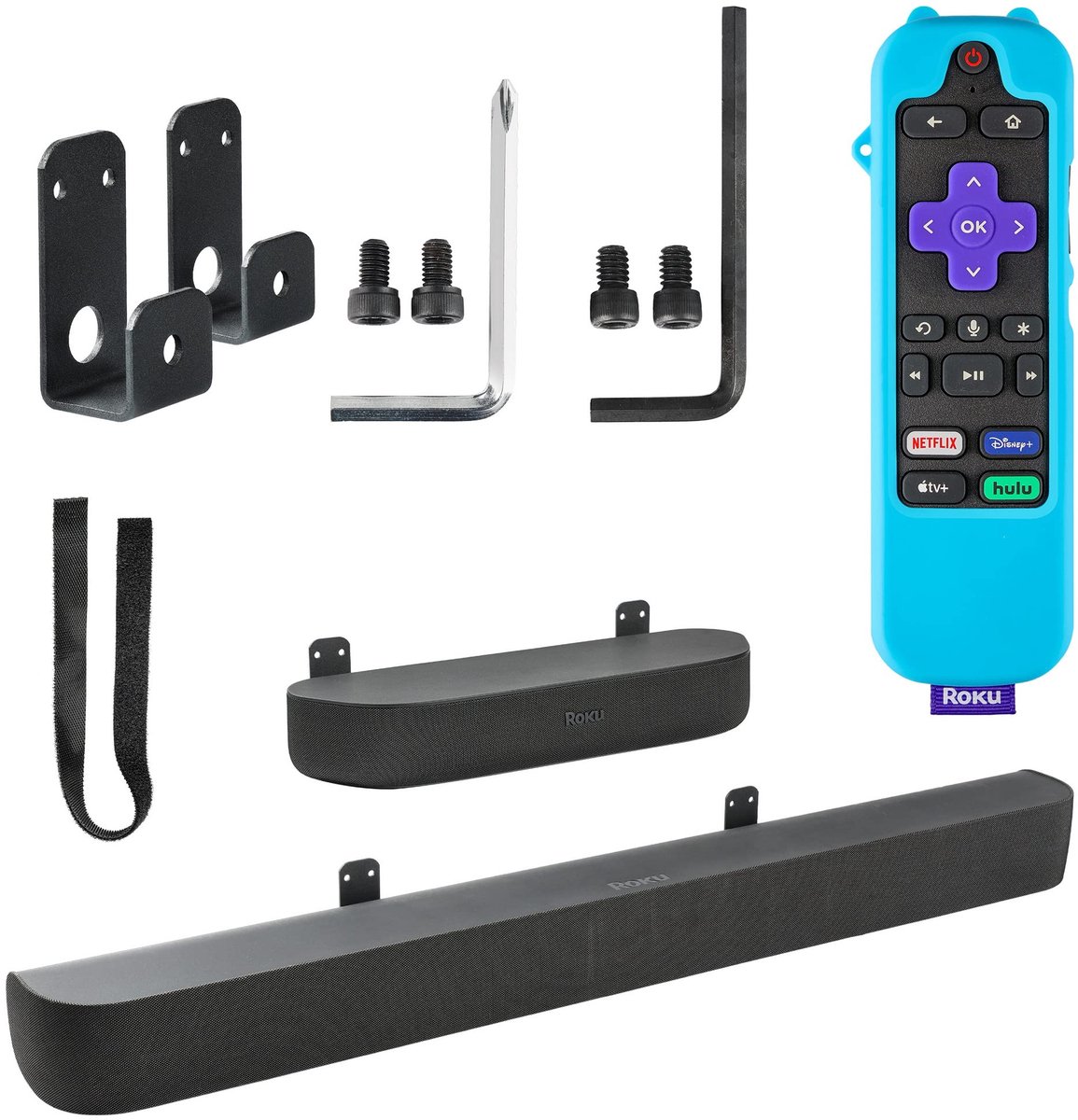 Wabracket Wall Mount Bracket for Roku Streambar,Roku Smart Soundbar, Sturdy Soundbar Holder for Roku, with Silicone - ShopVlot