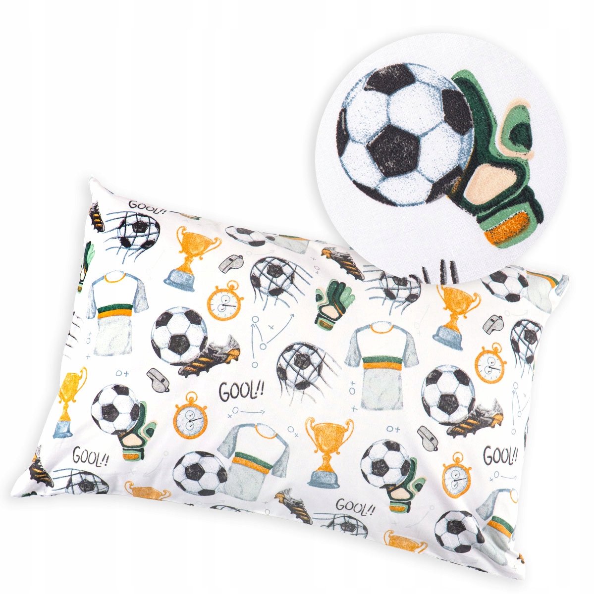 Kussensloop Voetbal 50x70 cm - Levendige Kleuren, Veilige Rits