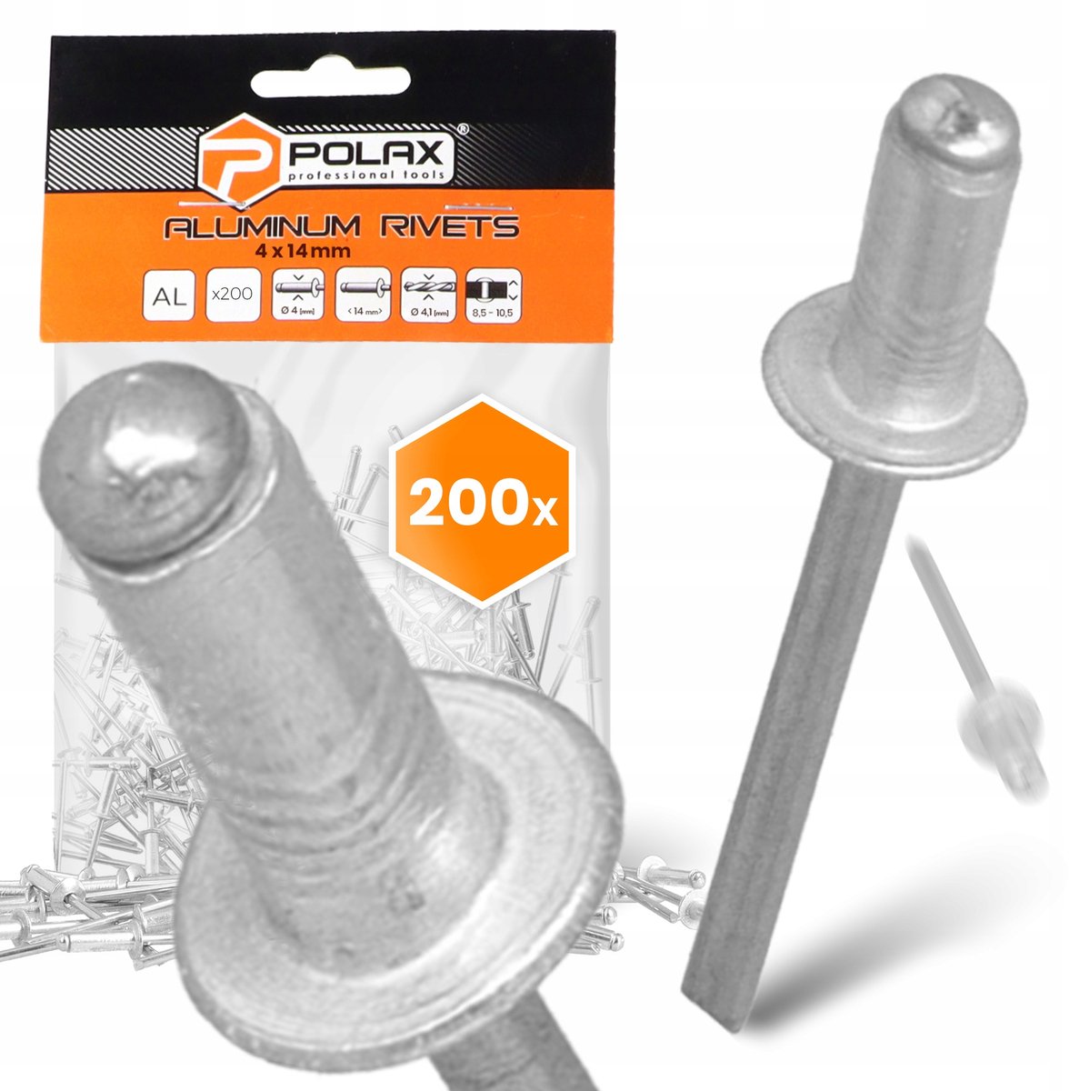 200x aluminium blinde dagspijkers 4x14mm verzinkt - Sterk & Licht