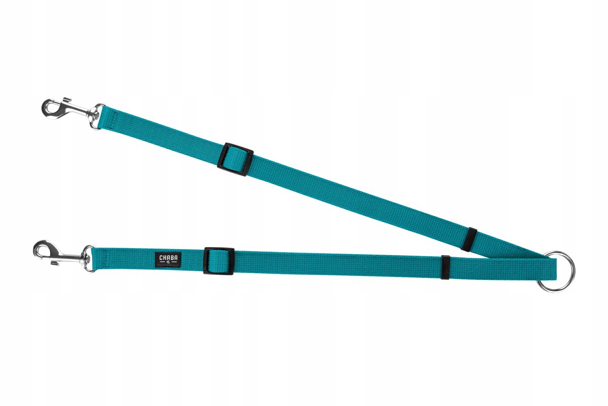 Dubbele Hondenlijn Verloopstuk - 51cm - Zeegroen