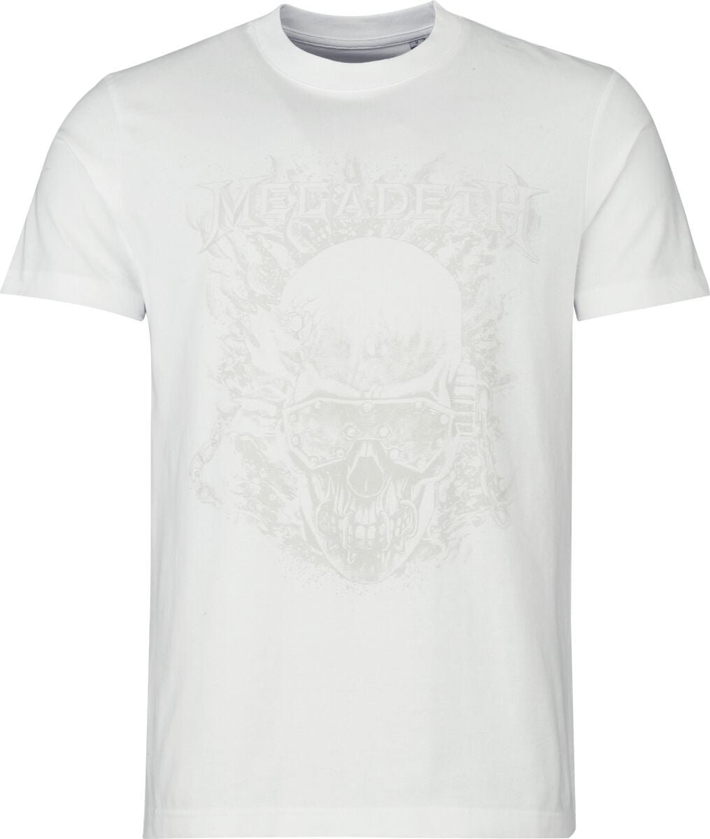 Megadeth Vic & Flames Heren T-shirt - wit - 3XL
